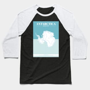 Antarctica Contour Map Baseball T-Shirt